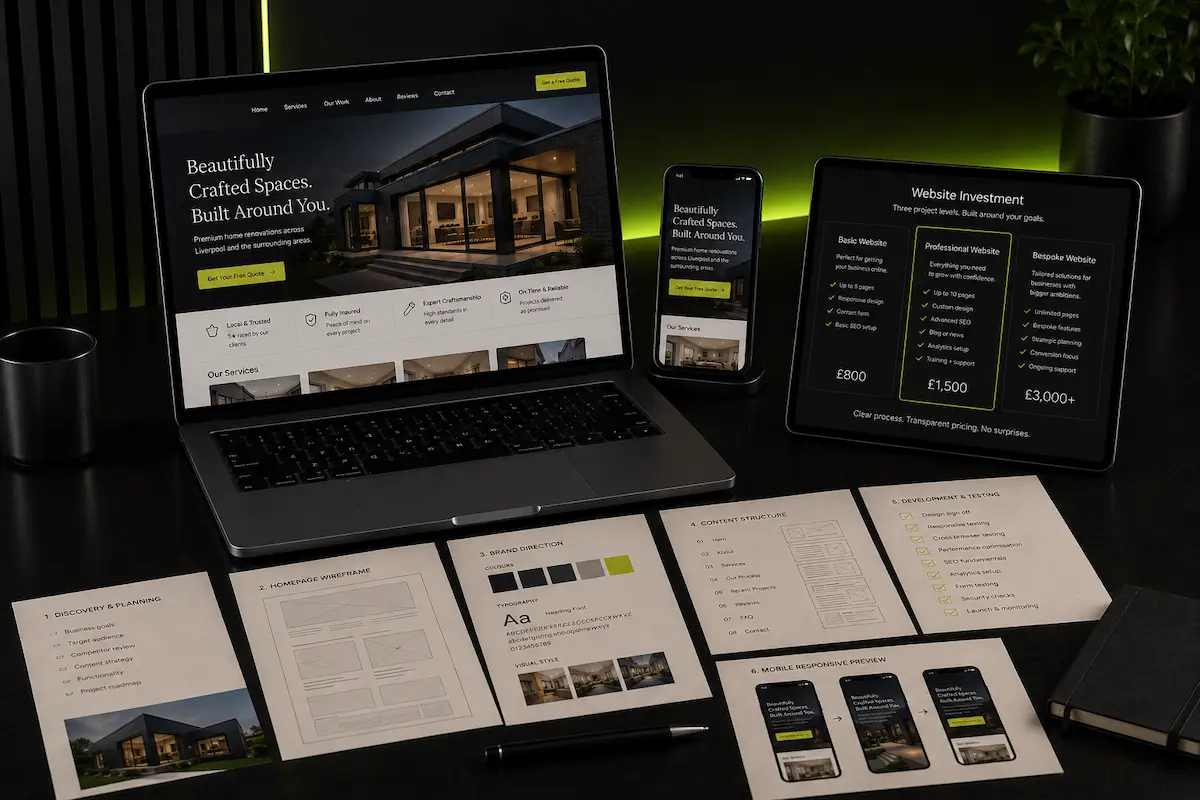 Website project used to illustrate an article about small business website pricing