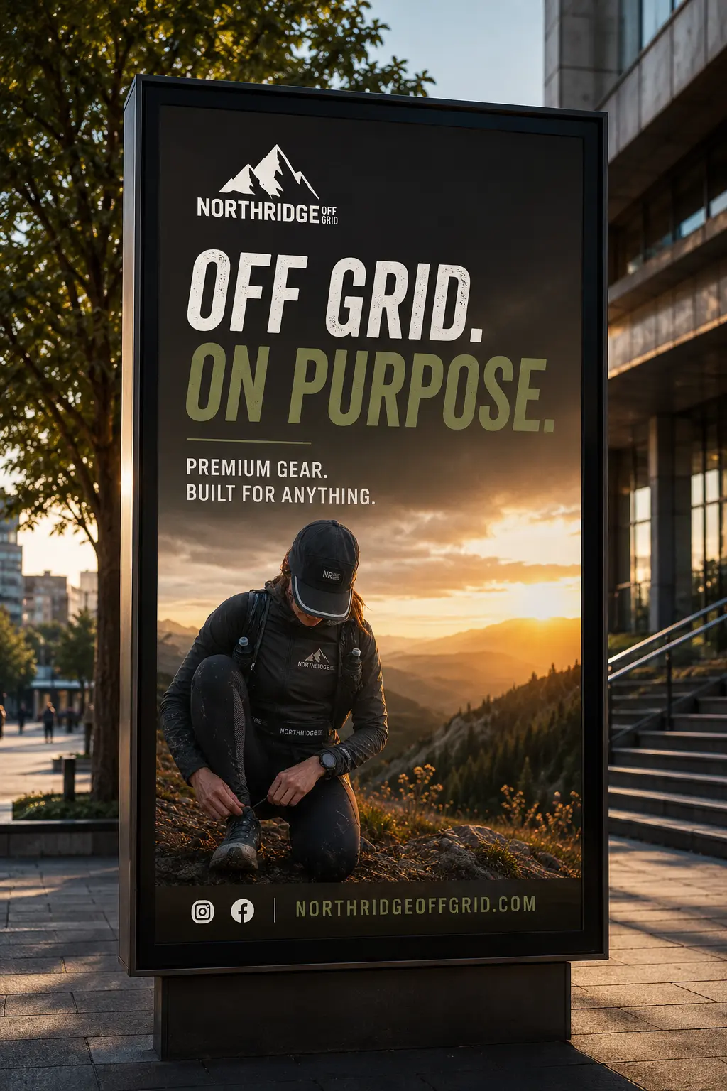 Northridge Off Grid outdoor brand identity applications