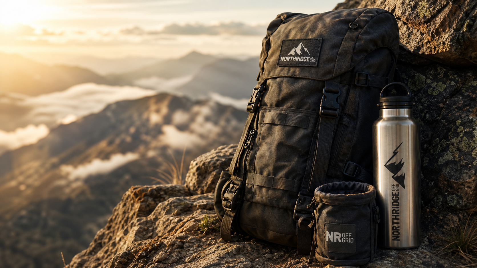Northridge Off Grid apparel and identity mockup